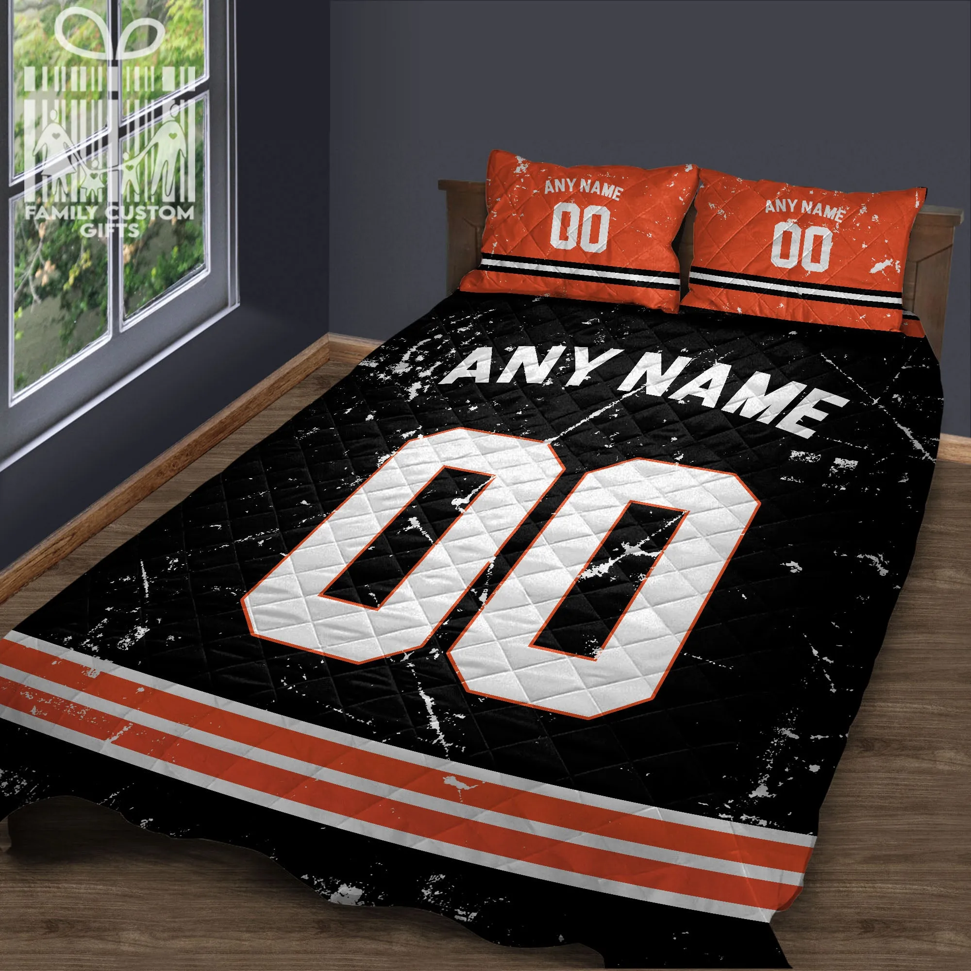 Custom Quilt Sets Cincinnati Jersey Personalized Football Premium Quilt Bedding for Men Women