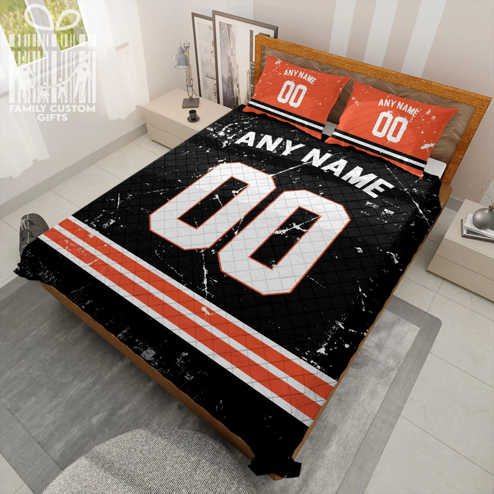 Custom Quilt Sets Cincinnati Jersey Personalized Football Premium Quilt Bedding for Men Women
