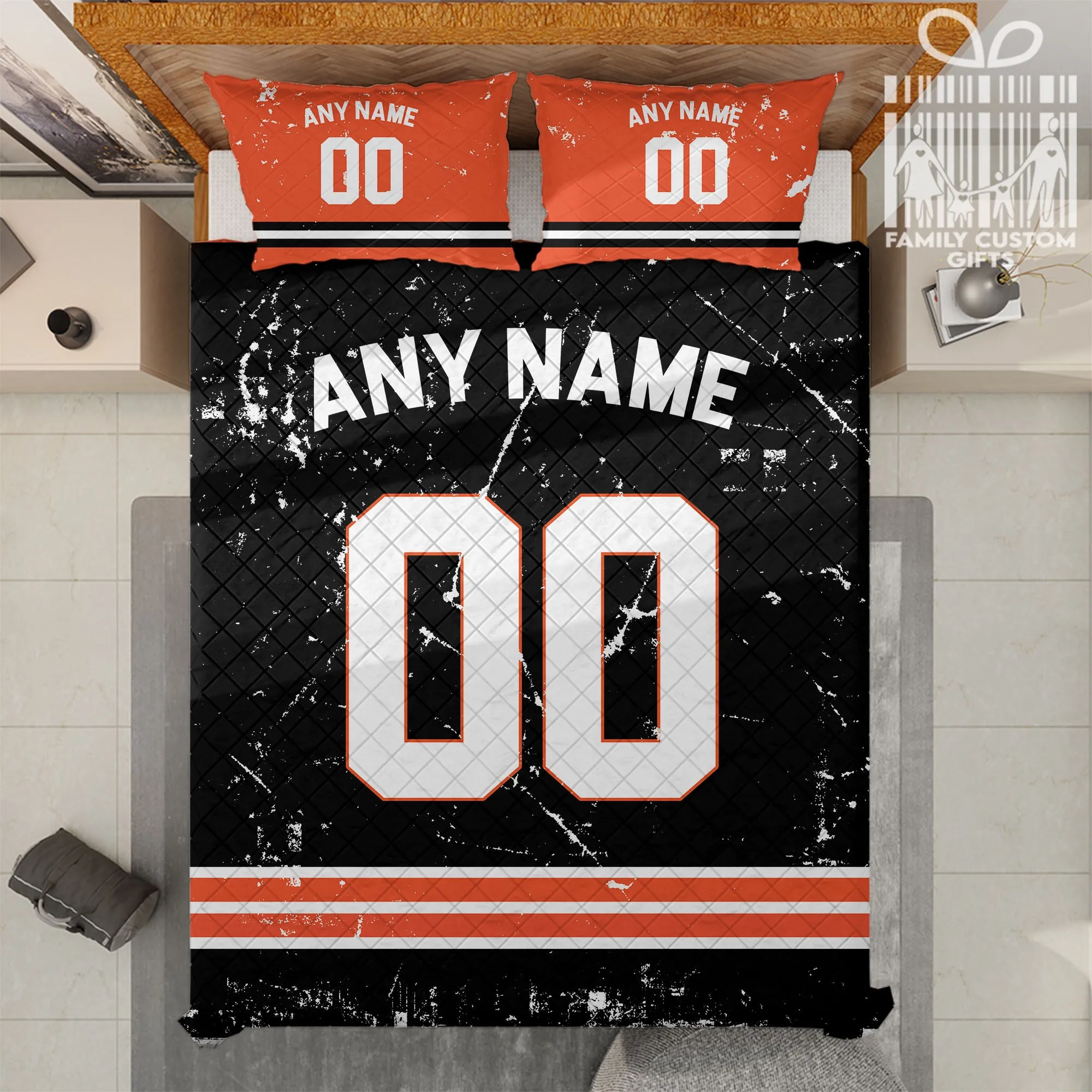 Custom Quilt Sets Cincinnati Jersey Personalized Football Premium Quilt Bedding for Men Women