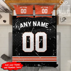 Custom Quilt Sets Cincinnati Jersey Personalized Football Premium Quilt Bedding for Men Women