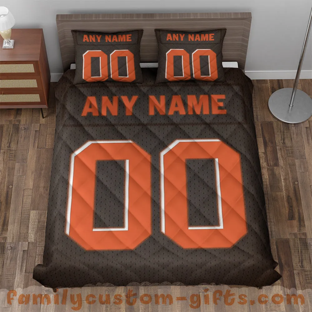 Custom Quilt Sets Cleveland Jersey Personalized Football Premium Quilt Bedding for Men Women