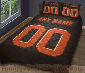Custom Quilt Sets Cleveland Jersey Personalized Football Premium Quilt Bedding for Men Women