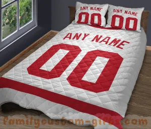 Custom Quilt Sets Detroit Jersey Personalized Ice hockey Premium Quilt Bedding for Men Women