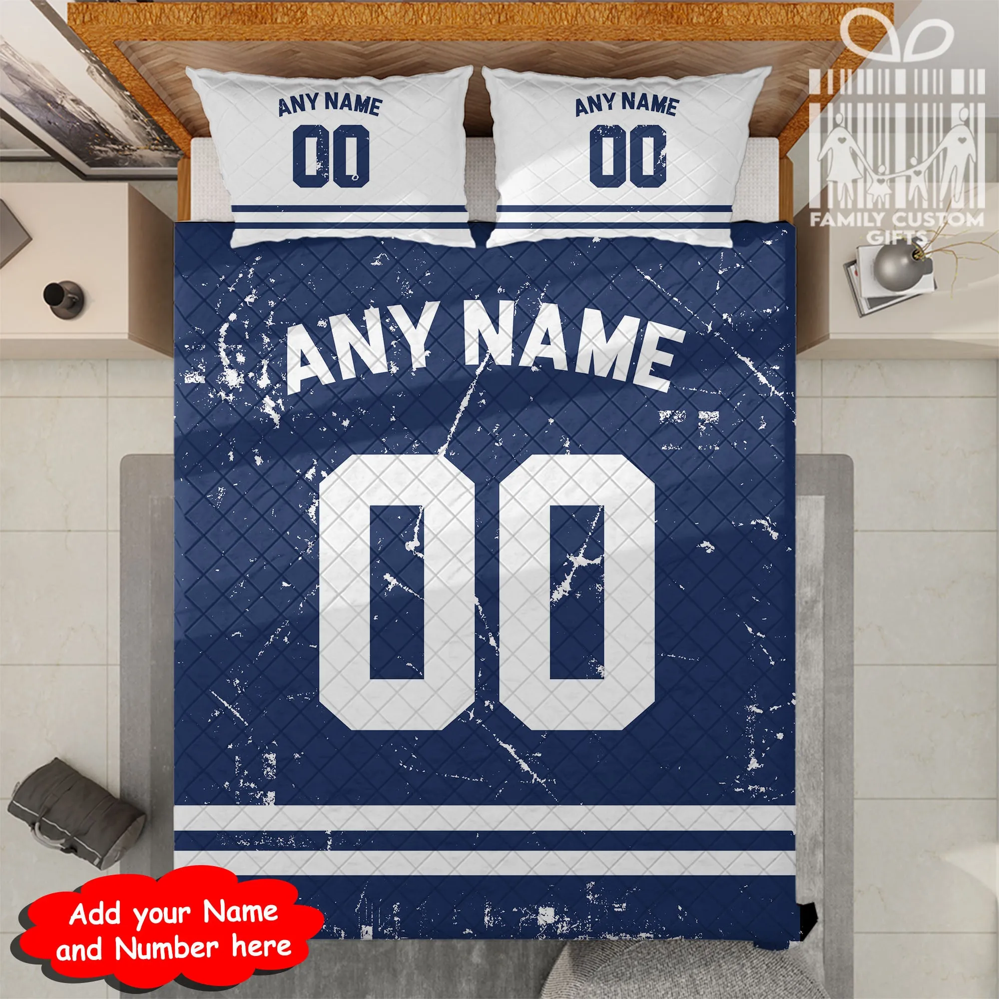 Custom Quilt Sets Indianapolis Jersey Personalized Football Premium Quilt Bedding for Men Women