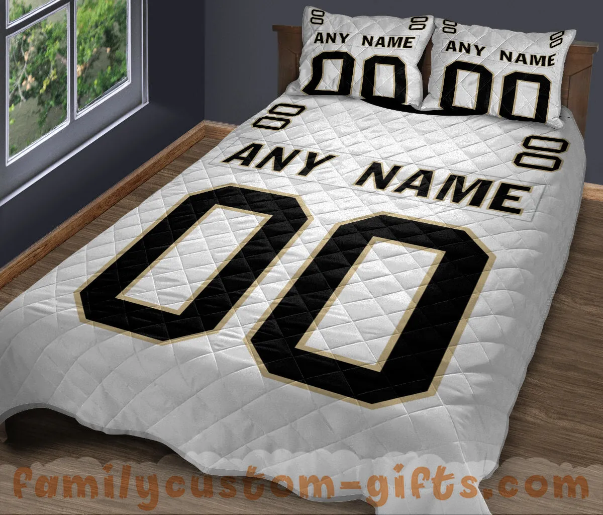 Custom Quilt Sets New Orleans Jersey Personalized Football Premium Quilt Bedding for Men Women