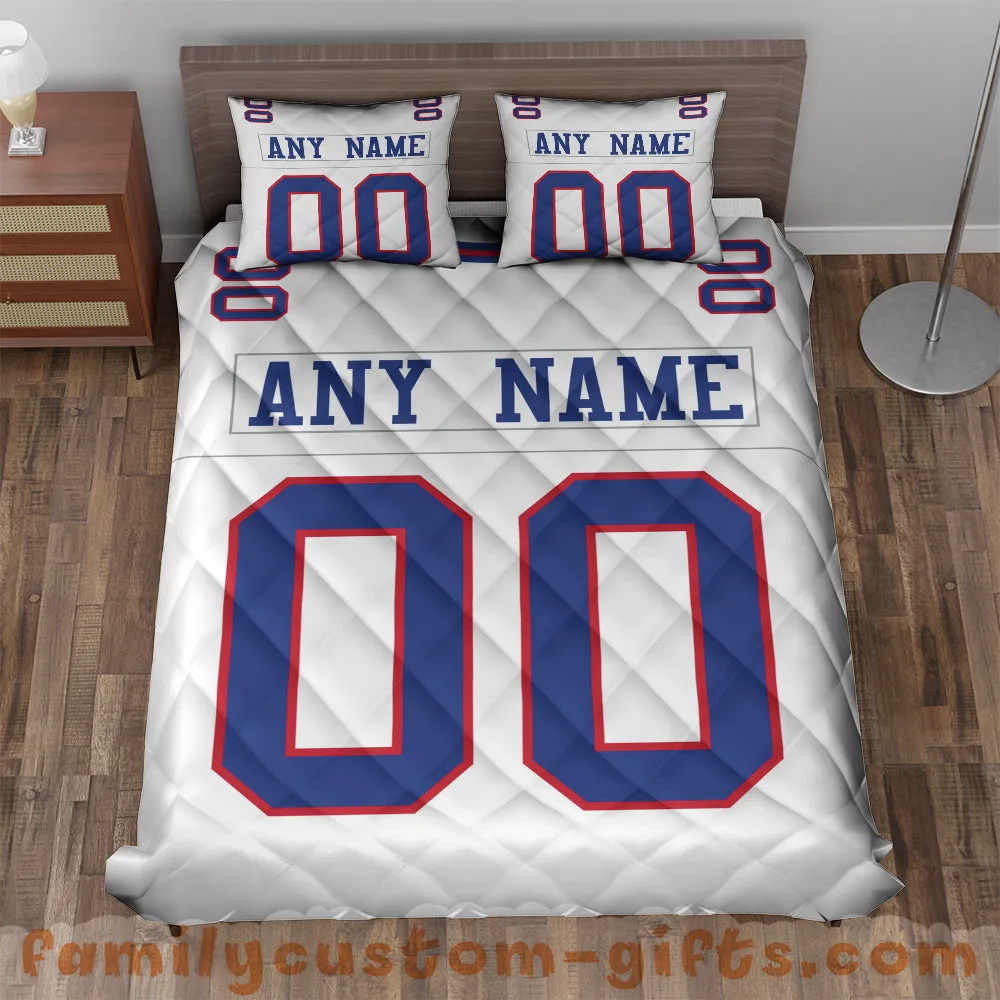 Custom Quilt Sets New York Jersey Personalized Football Premium Quilt Bedding for Boys Girls Men Women