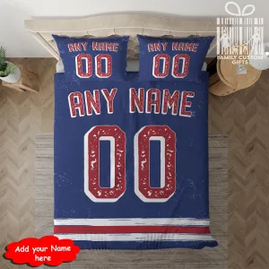 Custom Quilt Sets New York Jersey Personalized Ice hockey Premium Quilt Bedding for Men Women