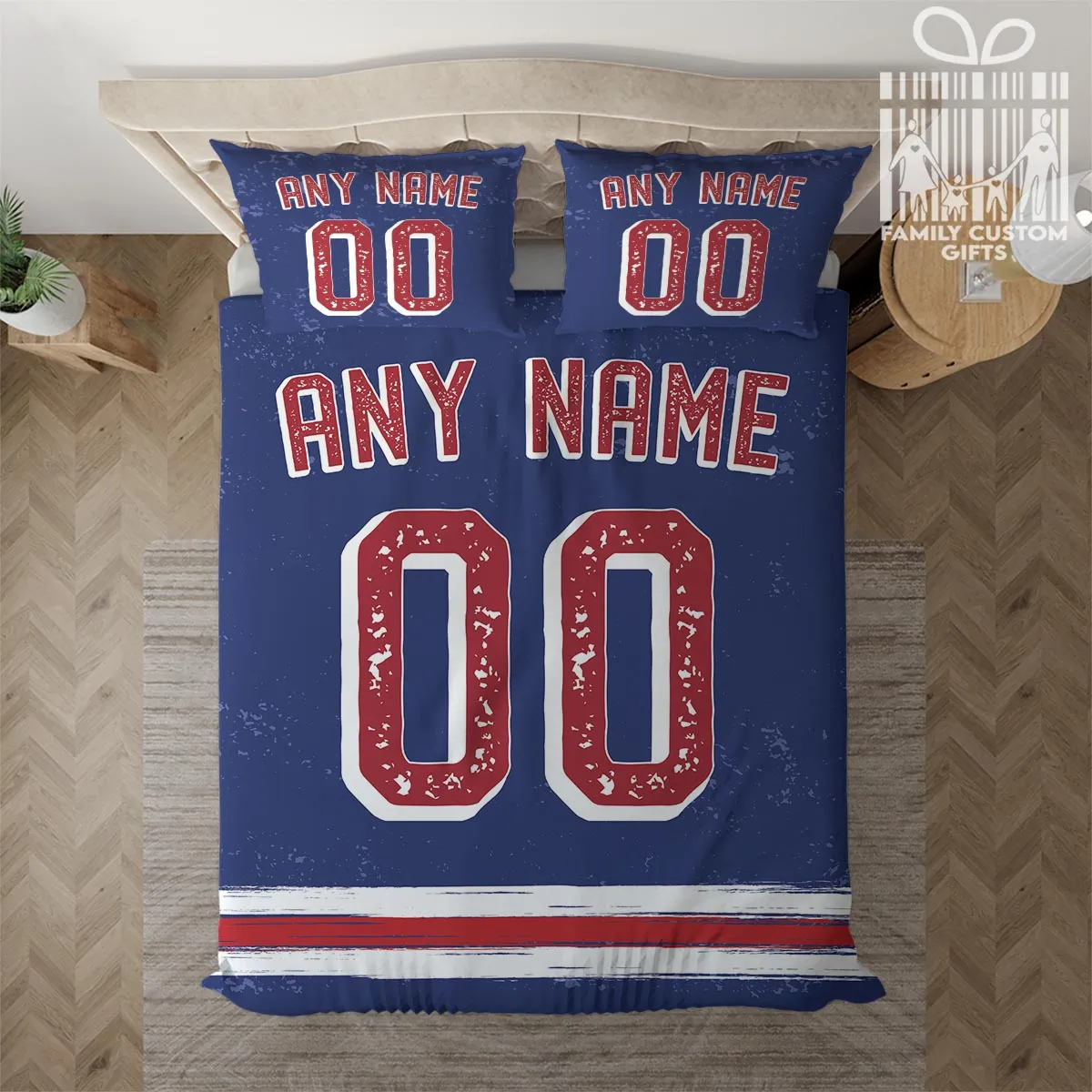 Custom Quilt Sets New York Jersey Personalized Ice hockey Premium Quilt Bedding for Men Women