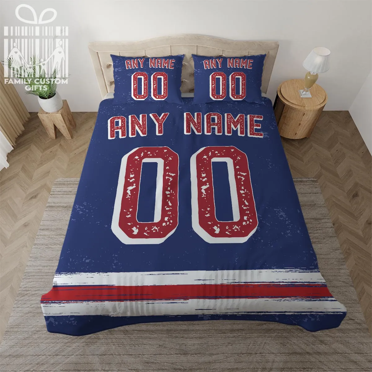 Custom Quilt Sets New York Jersey Personalized Ice hockey Premium Quilt Bedding for Men Women