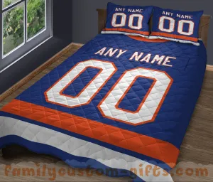 Custom Quilt Sets New York Jersey Personalized Ice hockey Premium Quilt Bedding for Men Women