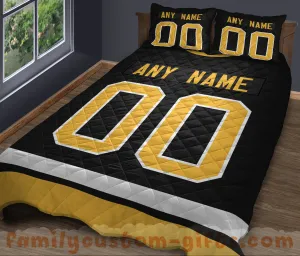 Custom Quilt Sets Pittsburgh Jersey Personalized Ice hockey Premium Quilt Bedding for Men Women