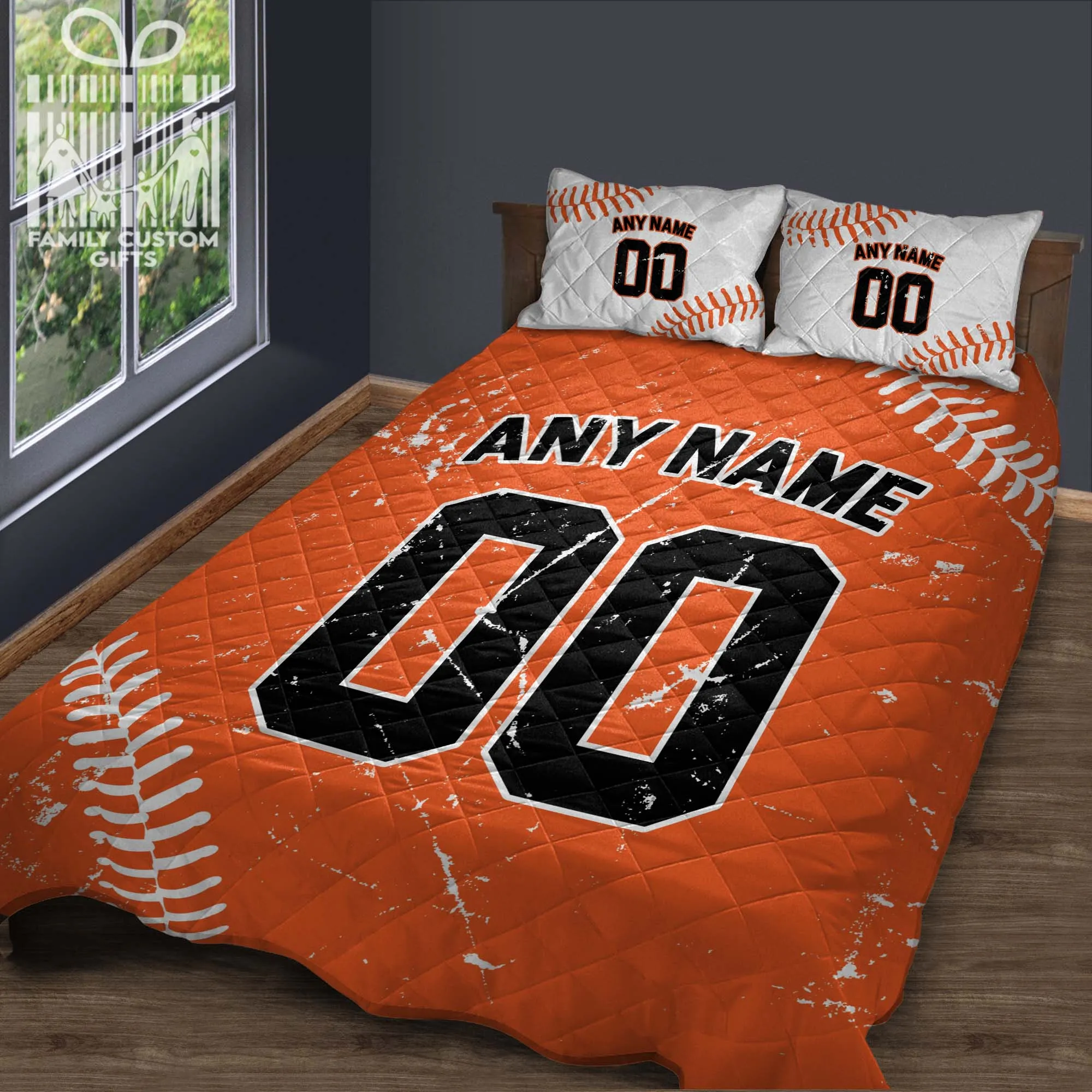 Custom Quilt Sets San Francisco Jersey Personalized Baseball Premium Quilt Bedding for Men Women