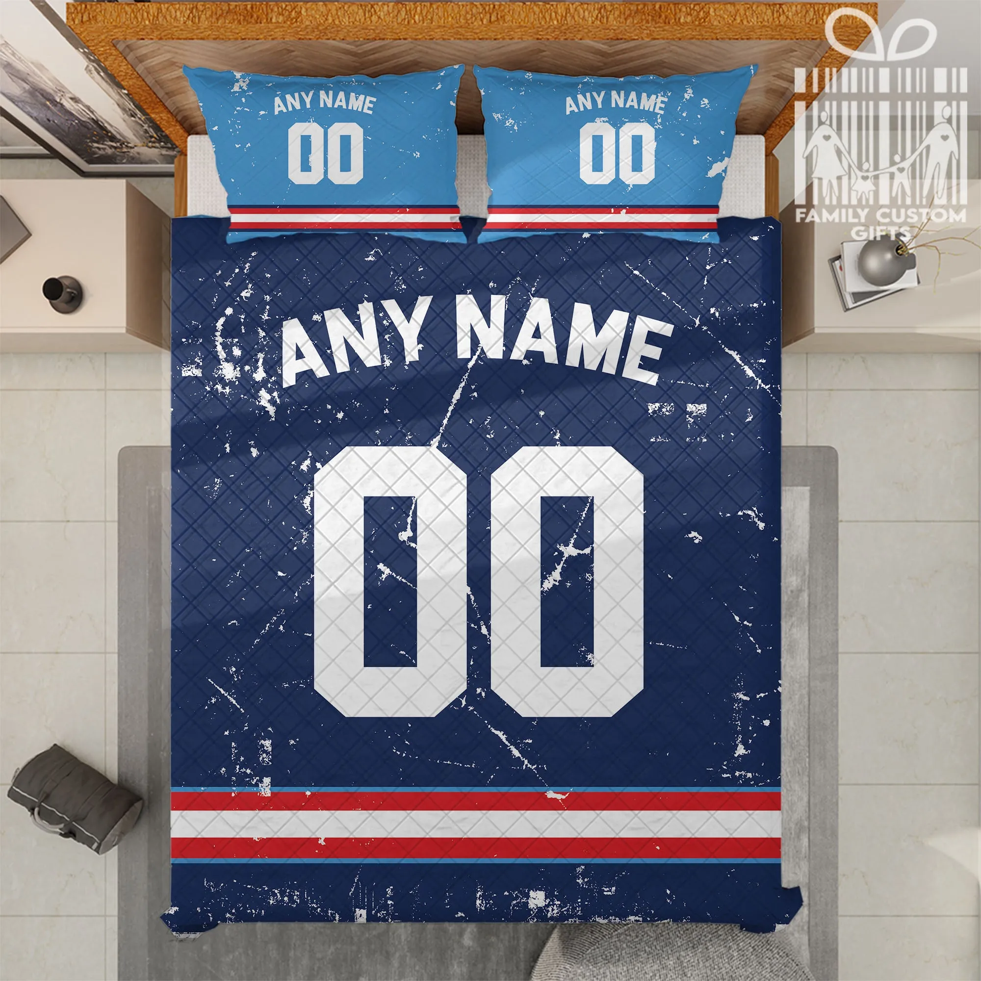 Custom Quilt Sets Tennessee Jersey Personalized Football Premium Quilt Bedding for Men Women