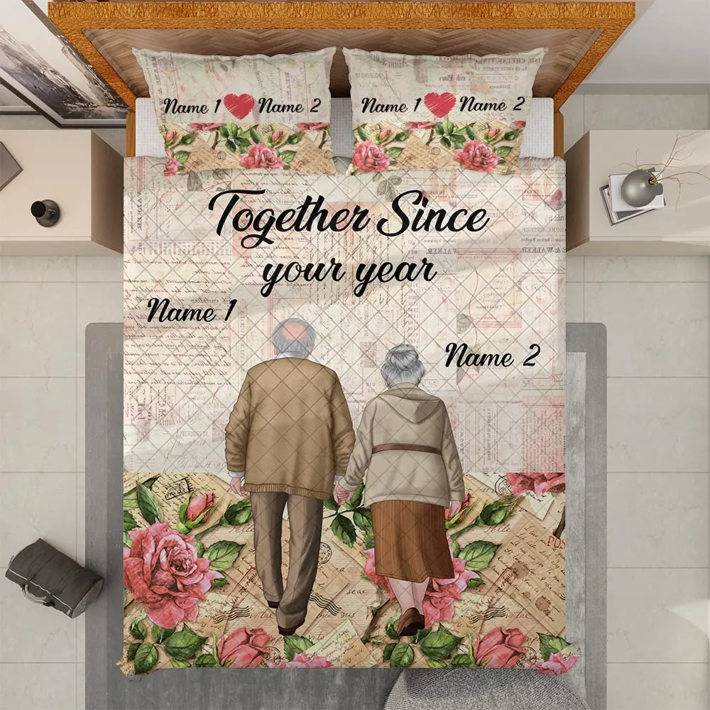 Custom Quilt Sets Together Since 02 Premium Quilt Bedding for Boys Girls Men Women Couple Wife Husband