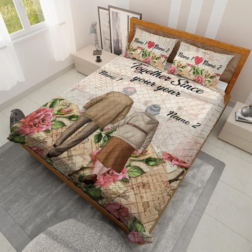 Custom Quilt Sets Together Since 02 Premium Quilt Bedding for Boys Girls Men Women Couple Wife Husband