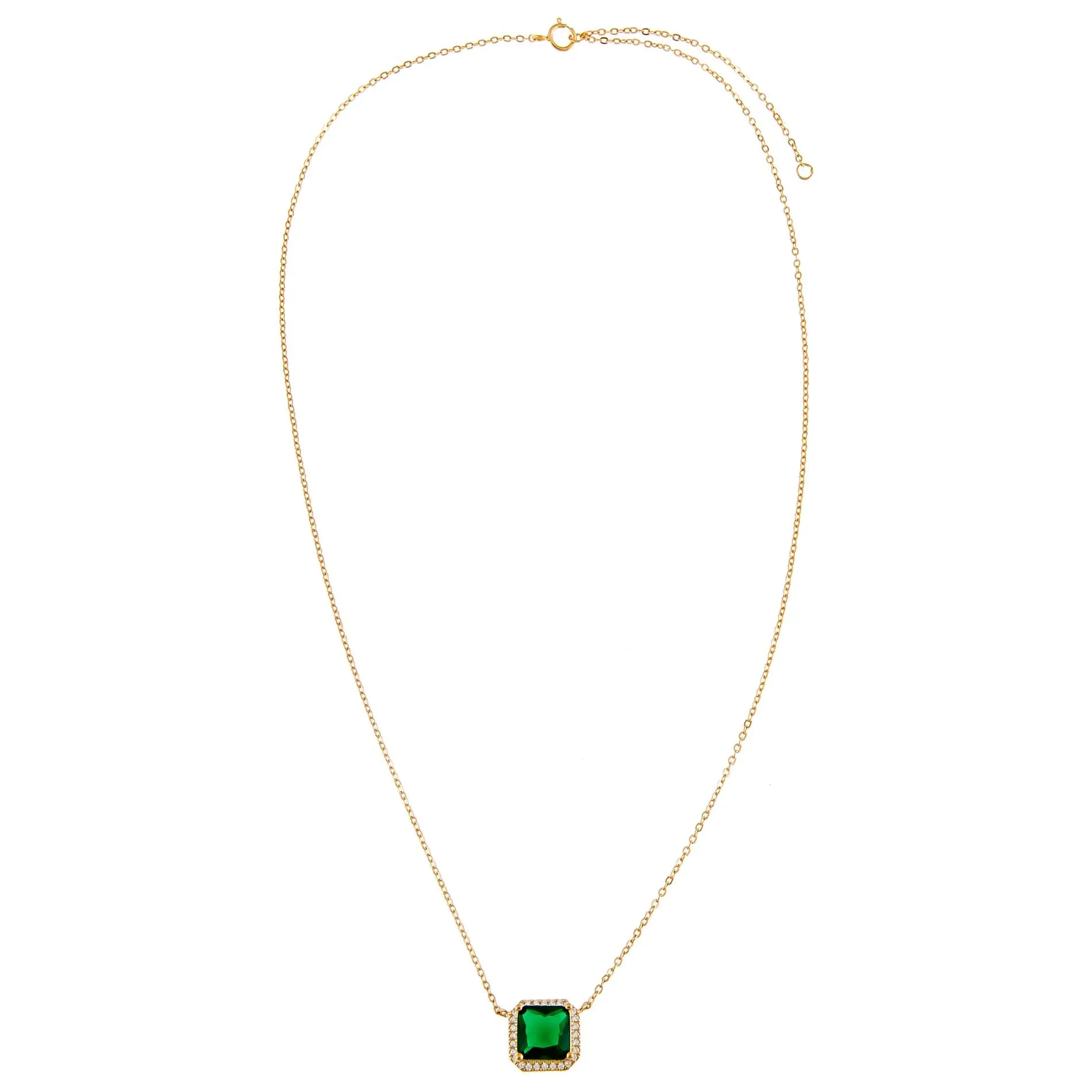 CZ Colored Illusion Square Necklace