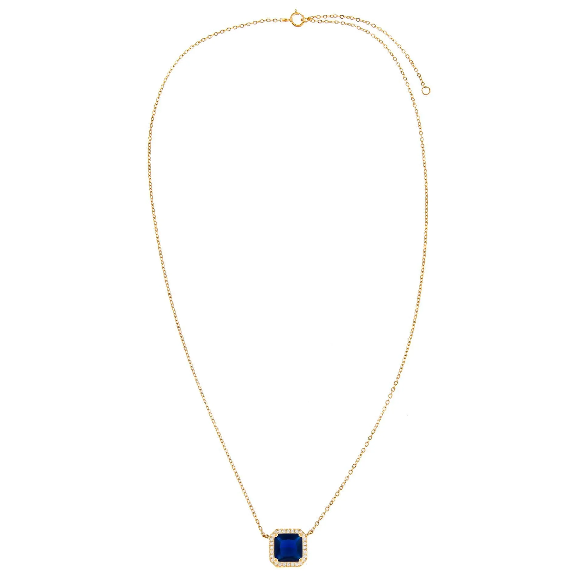 CZ Colored Illusion Square Necklace