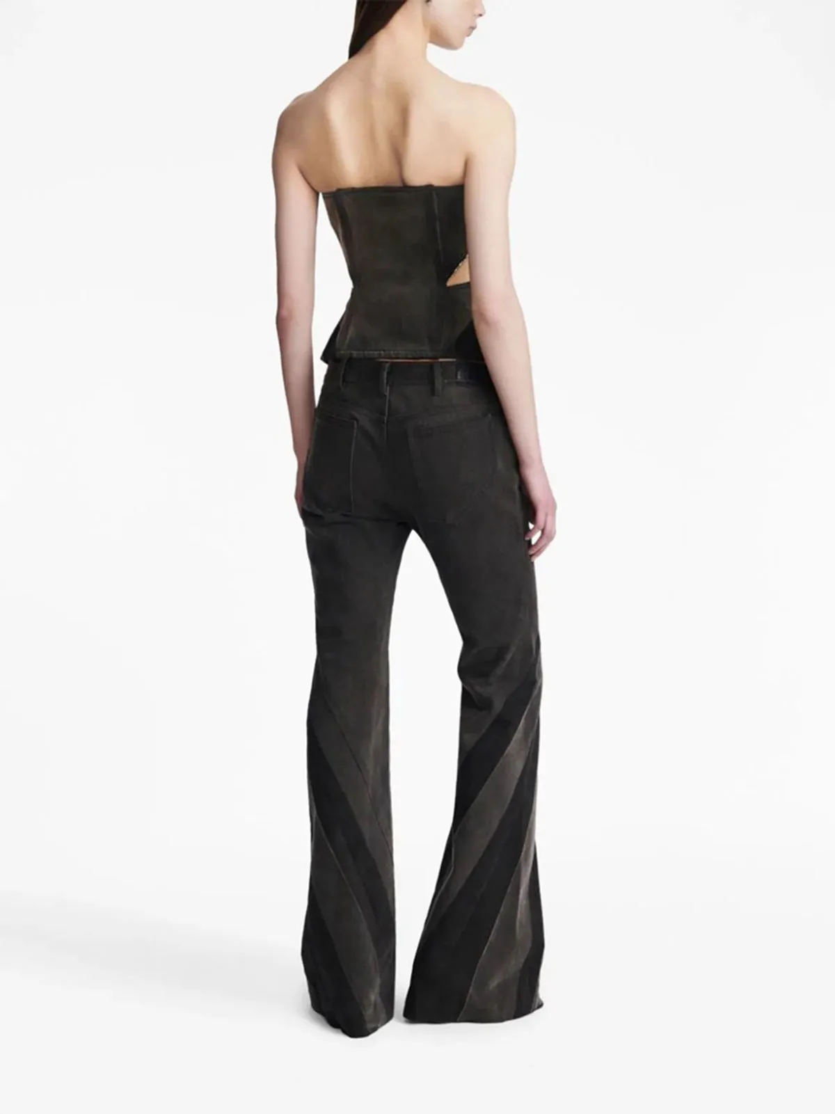 Designed Denim Strapless Tops and Jeans
