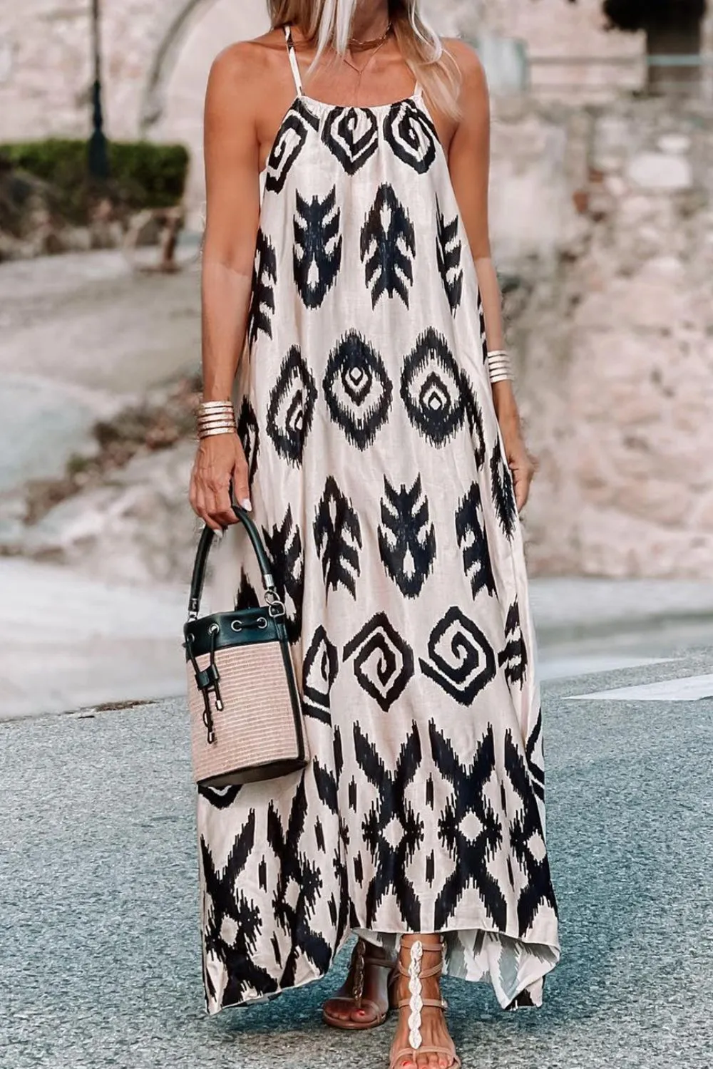 Devin Printed Spaghetti Strap Cami Dress