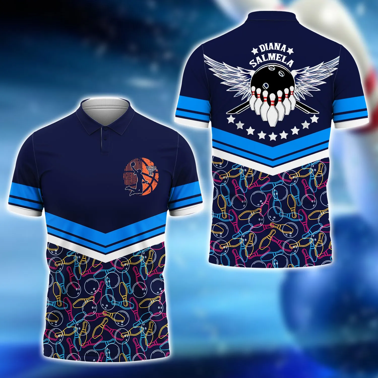 DIANA SALMELA Bowling Abstract Colorful 3D Shirt - QB95