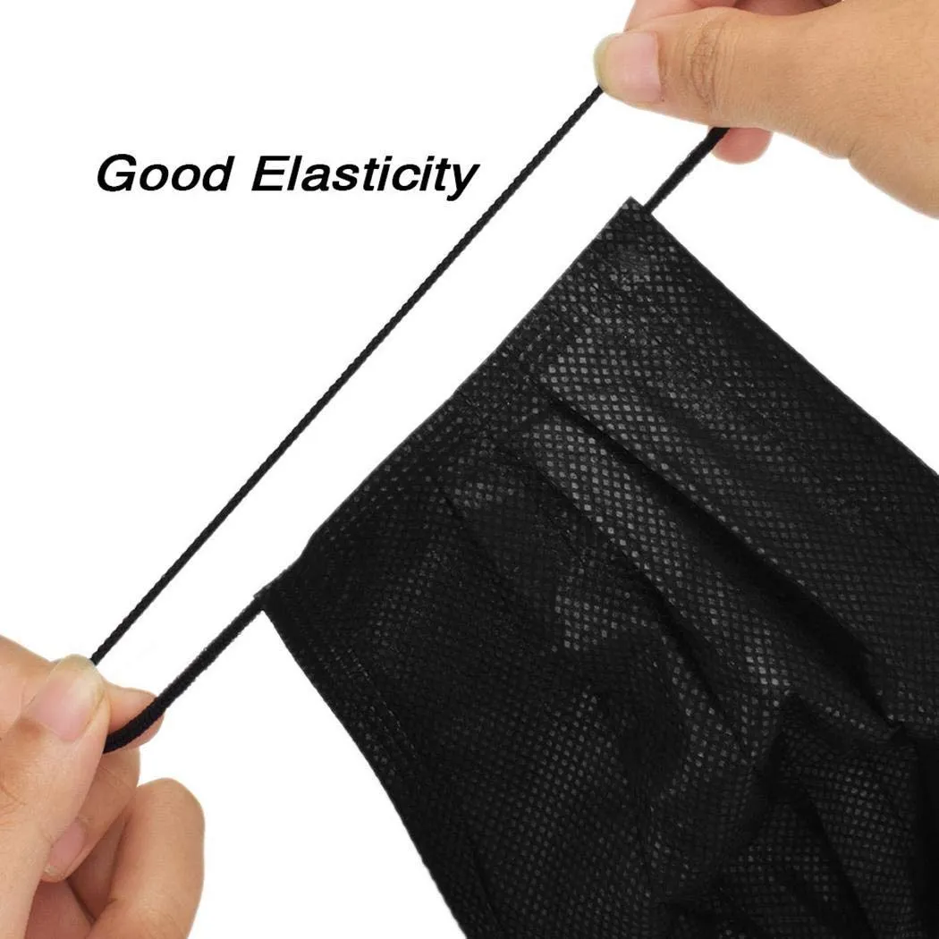 Disposable Antiviral Face Mask 3 Layers Black