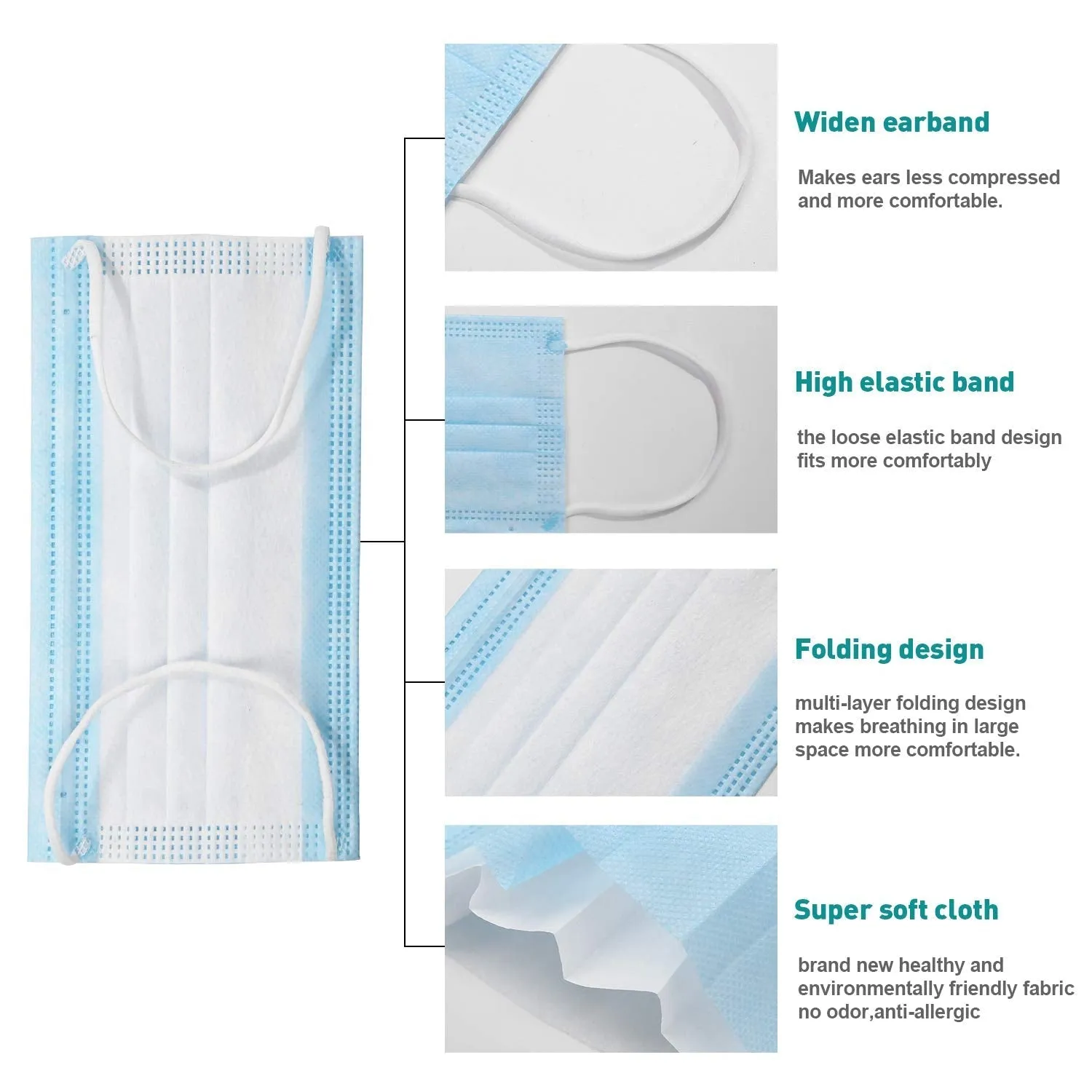 Disposable Face Mask 3 Layers 50PCS 100PCS