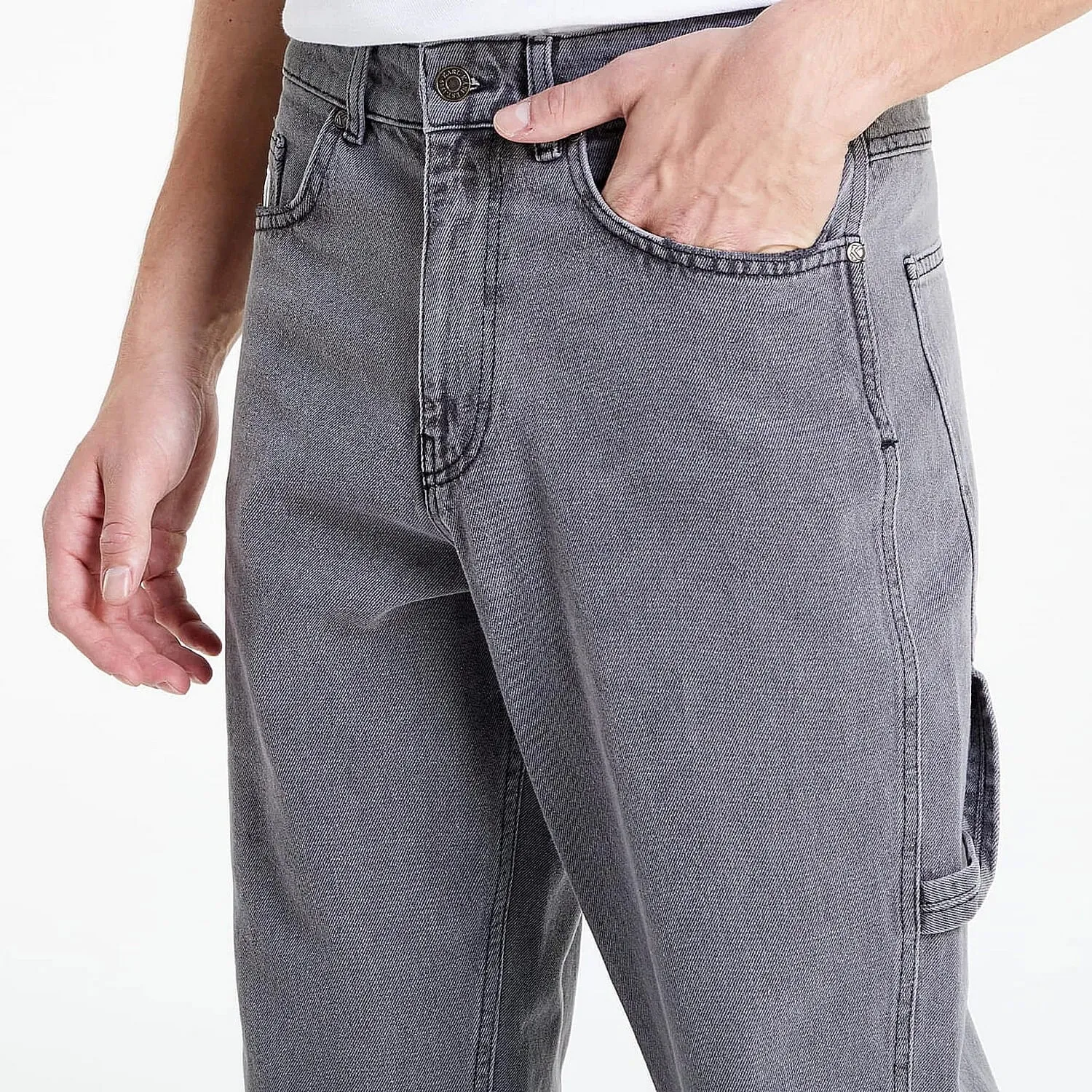 Džínsy Karl Kani KK Retro Tapered Workwear Denim light grey šedé