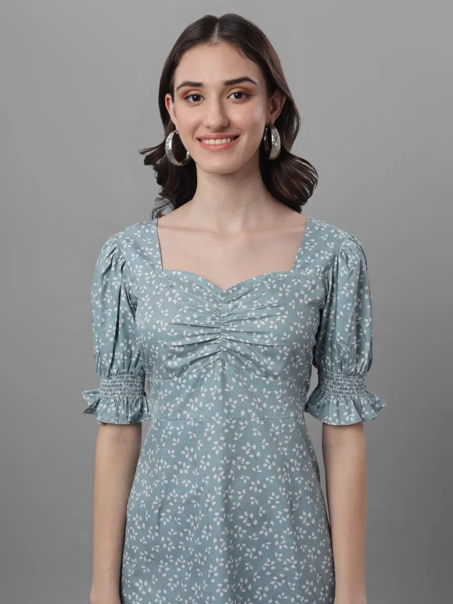 dresses for Women western wear floral Green