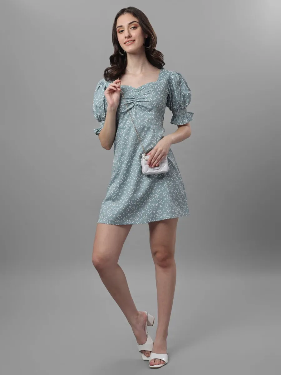 dresses for Women western wear floral Green