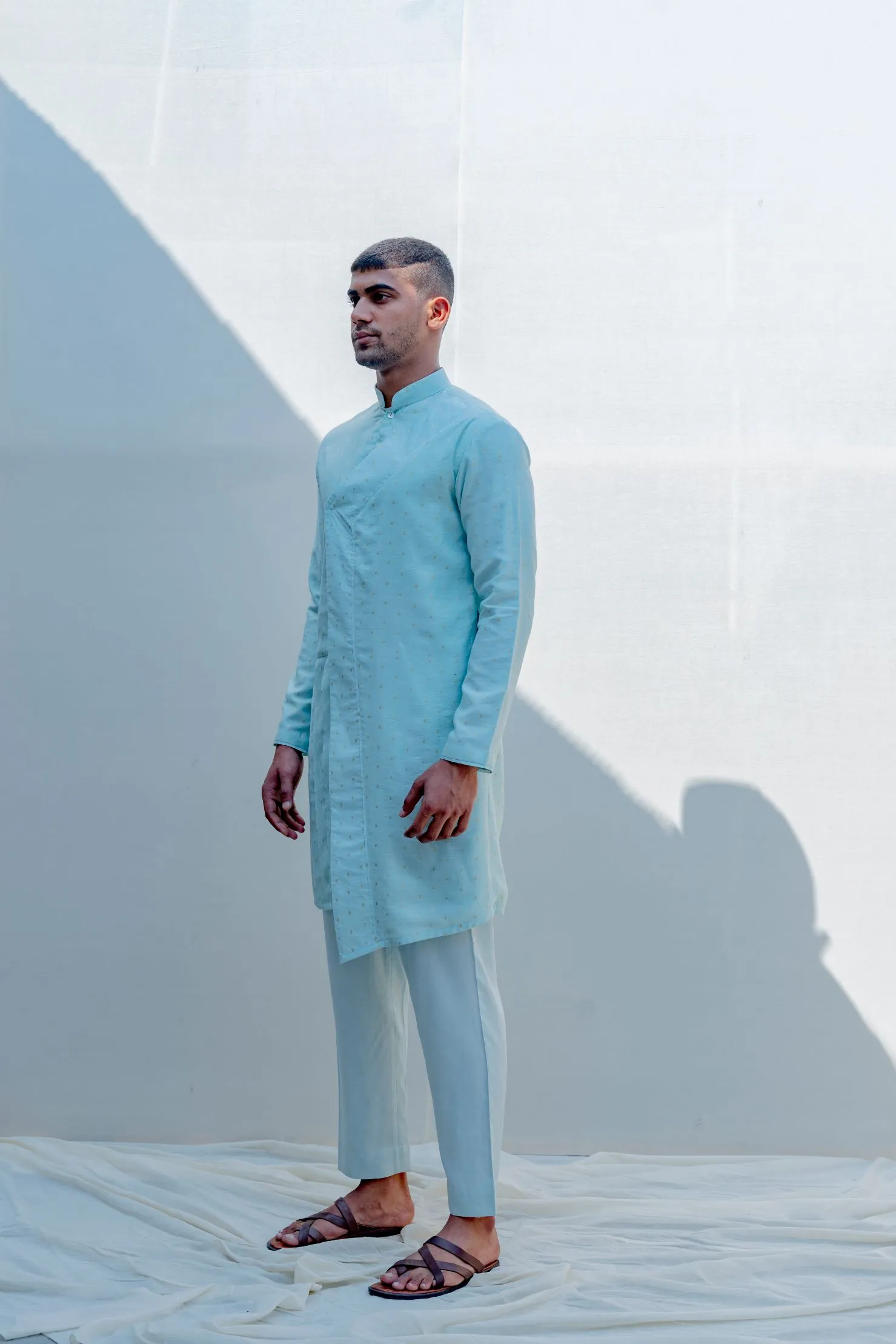 Drifter- Light Blue Asymmetric Kurta Set