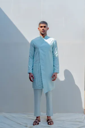 Drifter- Light Blue Asymmetric Kurta Set