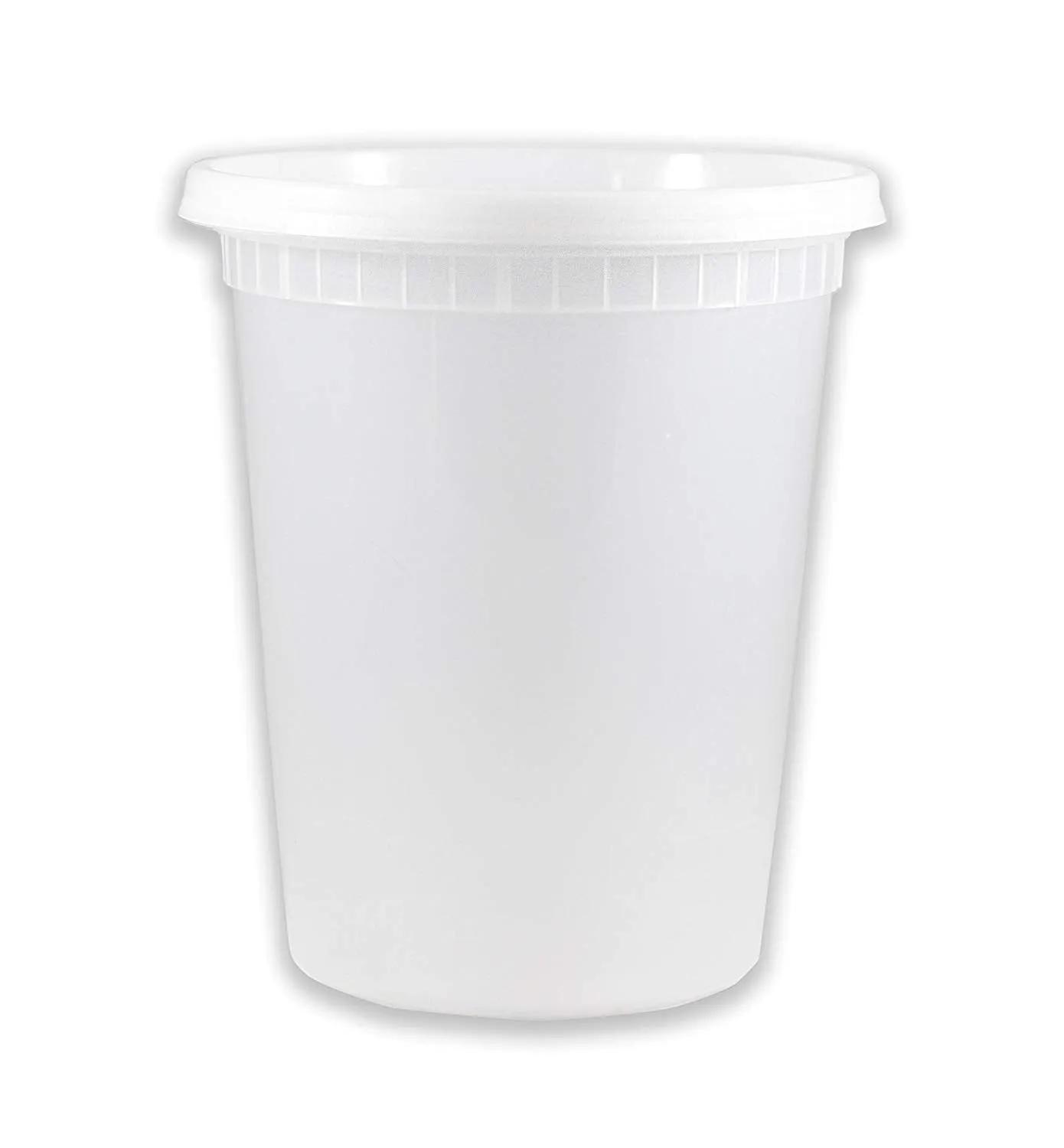EDI Plastic Food Storage Plastic Containers with Lids Set, Pack of 50 Deli Containers (50, 32 oz)