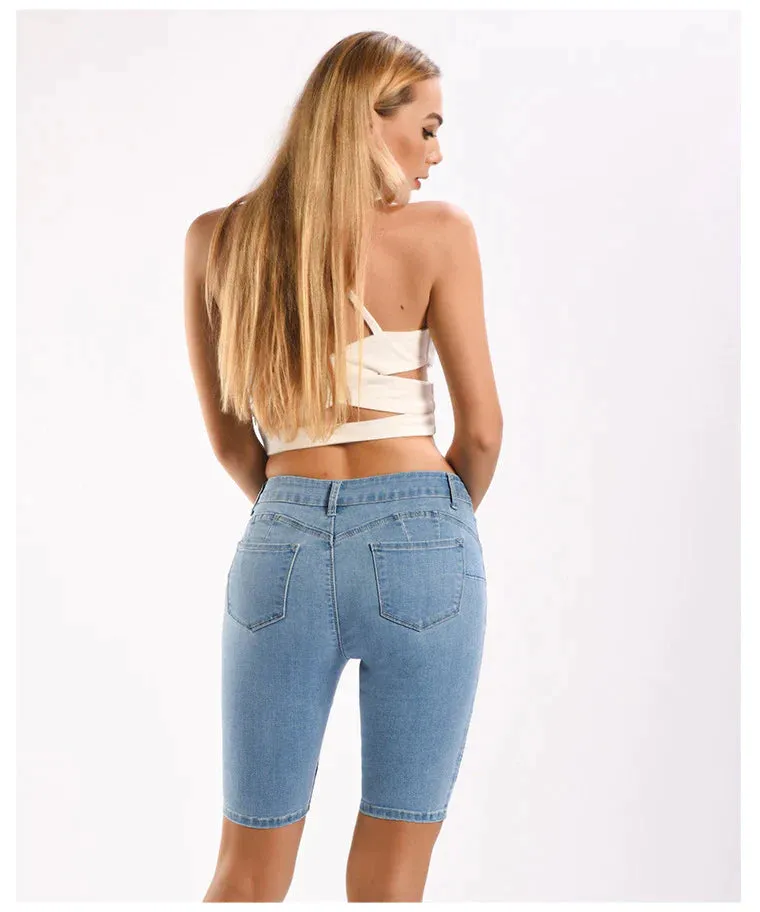 ELASTIC FORCE LIGHT-COLORED JEANS PANTS