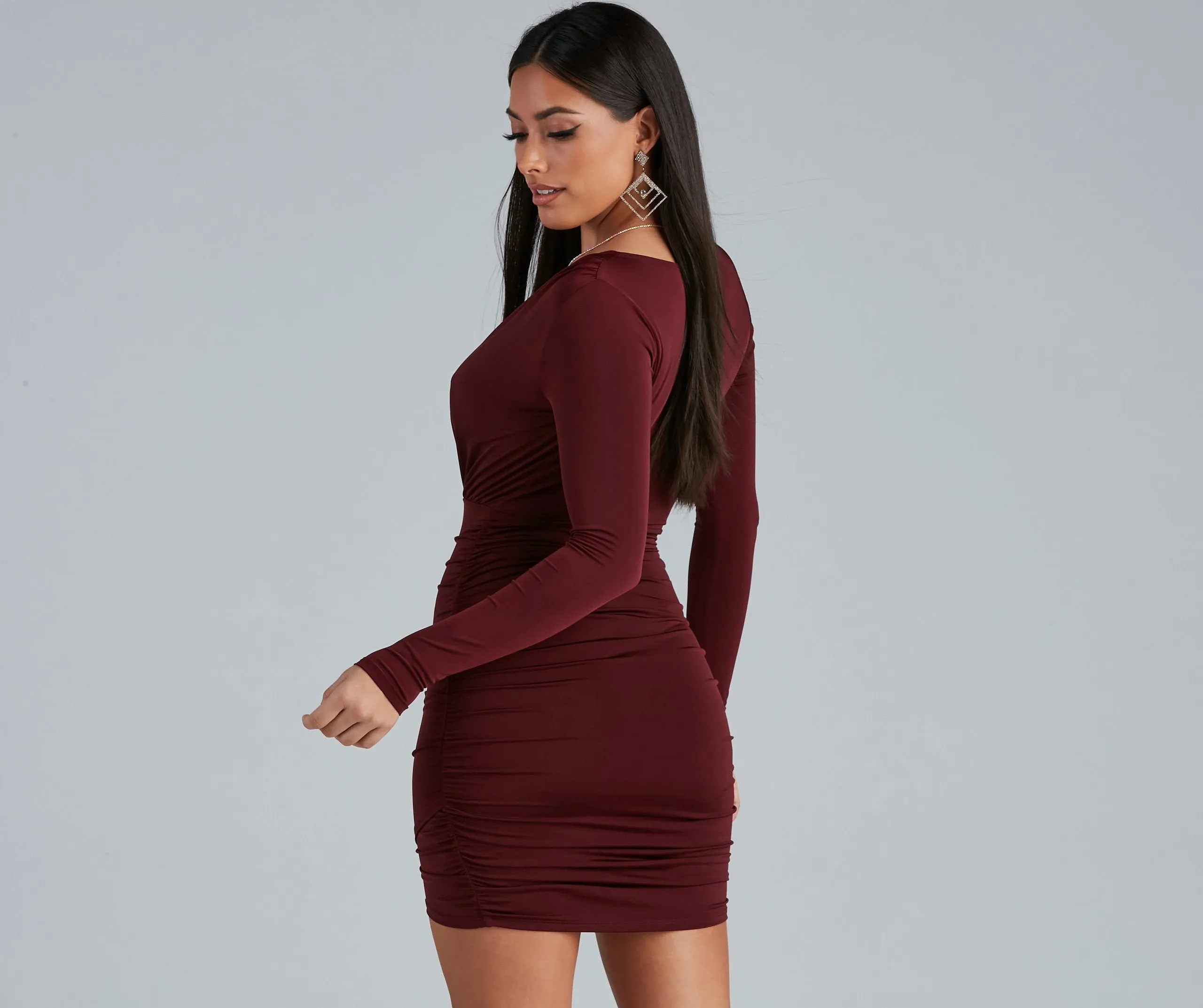 Elevated Basic Stylish Ruched Mini Dress