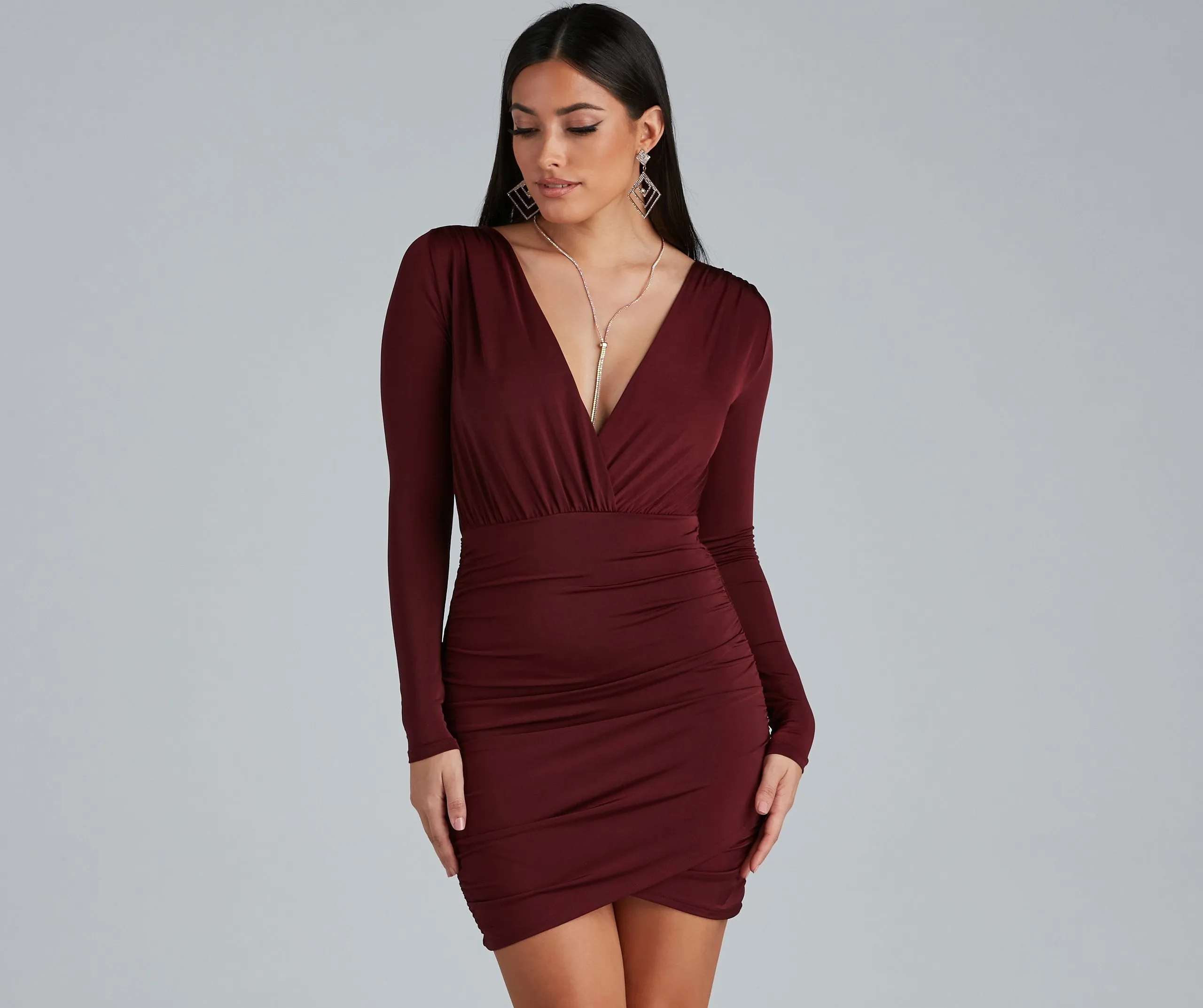 Elevated Basic Stylish Ruched Mini Dress