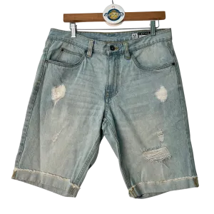 Empyre Light Wash Distressed Denim Shorts