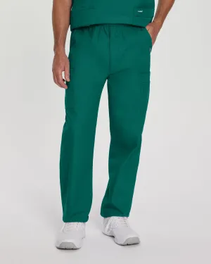 Essentials 8555 Men's Cargo Scrub Pants Hunter Green