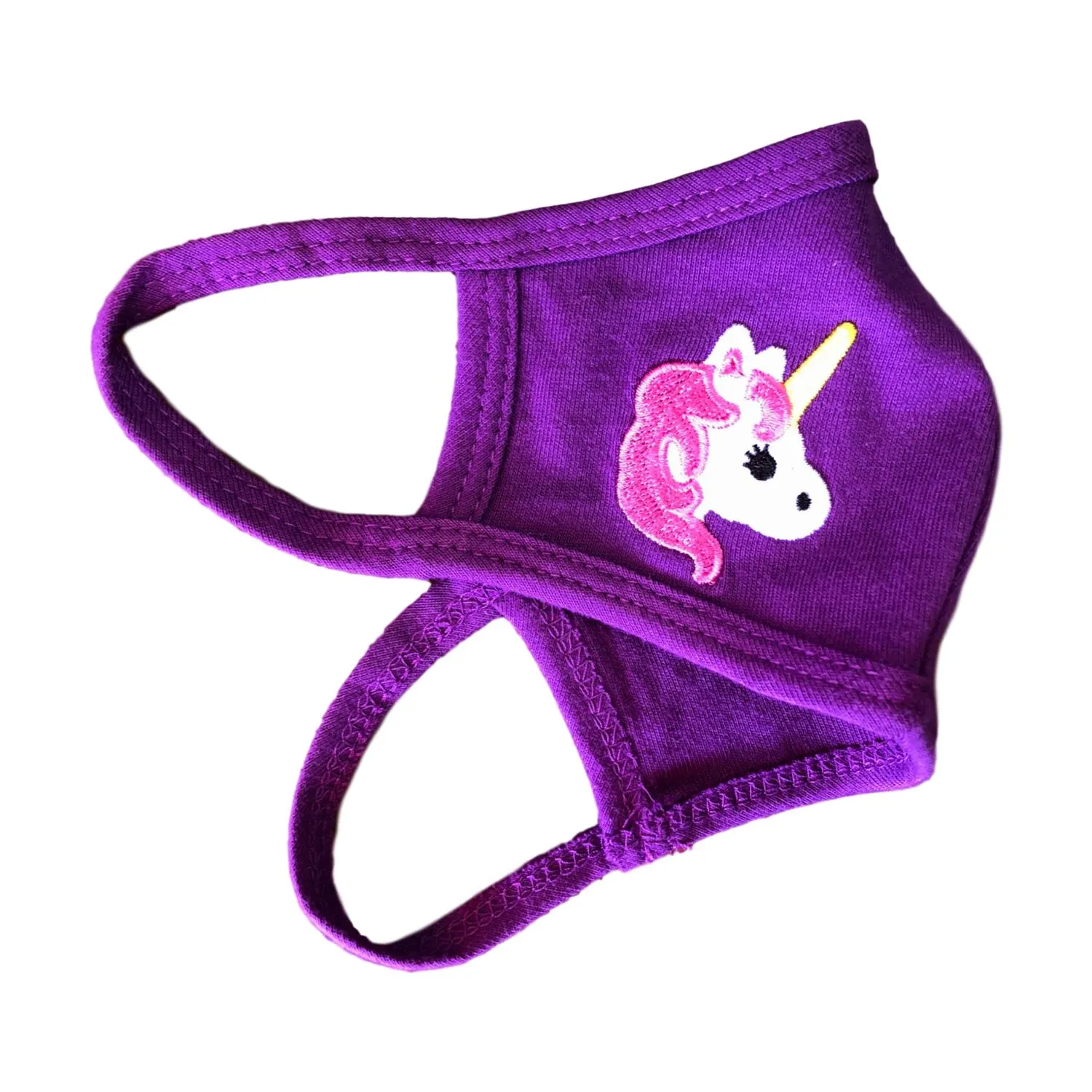 Face Mask, 100% Cotton, 2 layers, Purple Unicorn, Washable, Reusable Mask, Youth Size