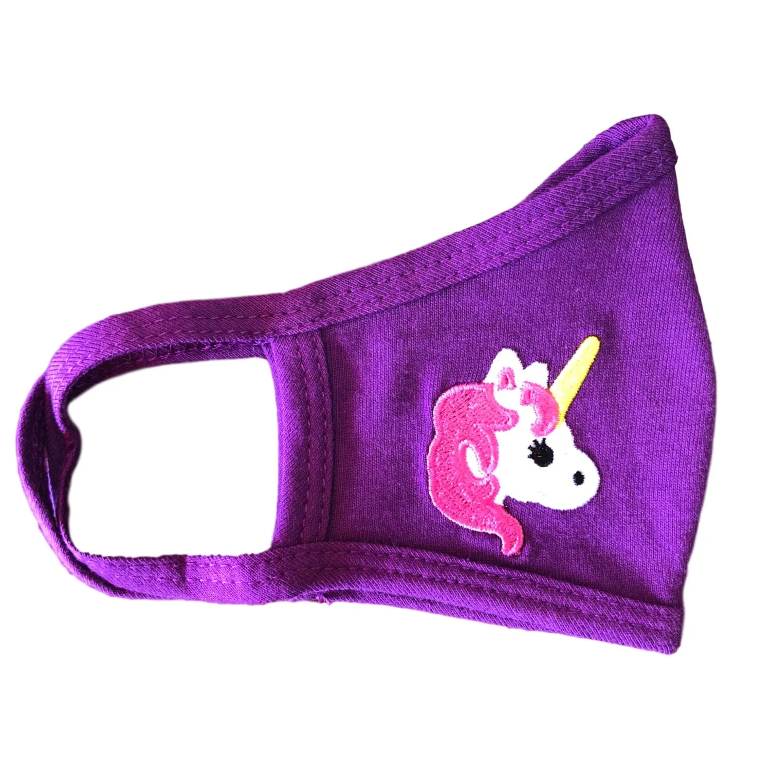 Face Mask, 100% Cotton, 2 layers, Purple Unicorn, Washable, Reusable Mask, Youth Size