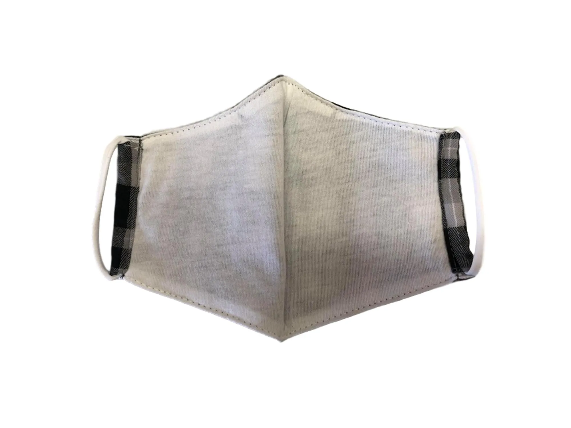 Face Mask, 100% Cotton, 2 layers, Tartan Black, Washable, Reusable Mask, Adult Size