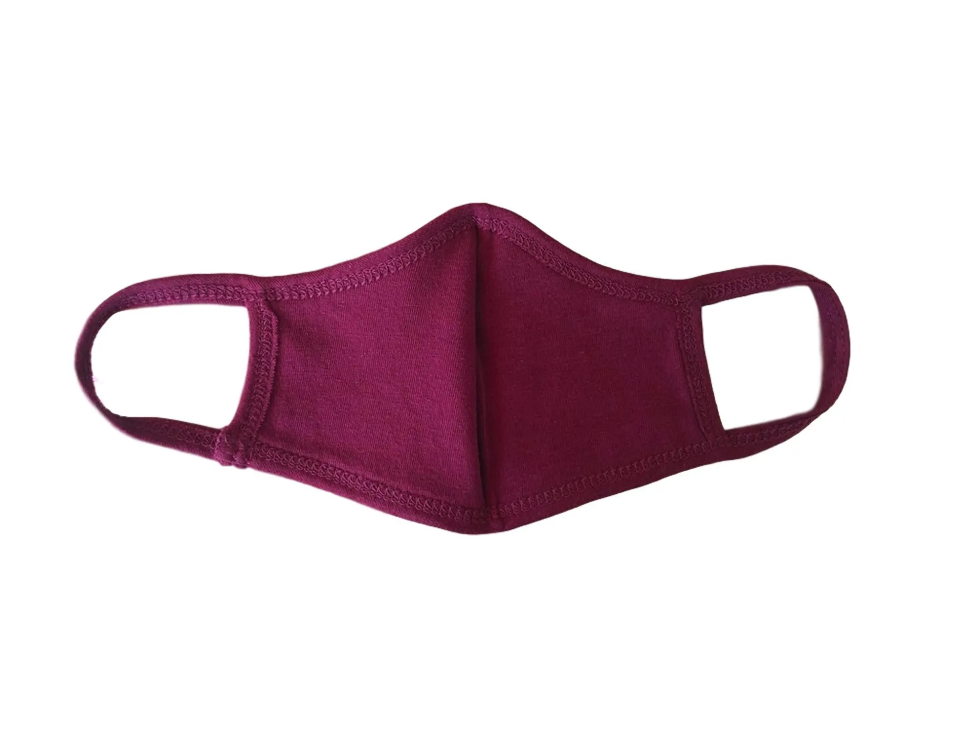 Face Mask, Cotton, 2 layers, Burgundy, Washable, Reusable Mask, Youth Size