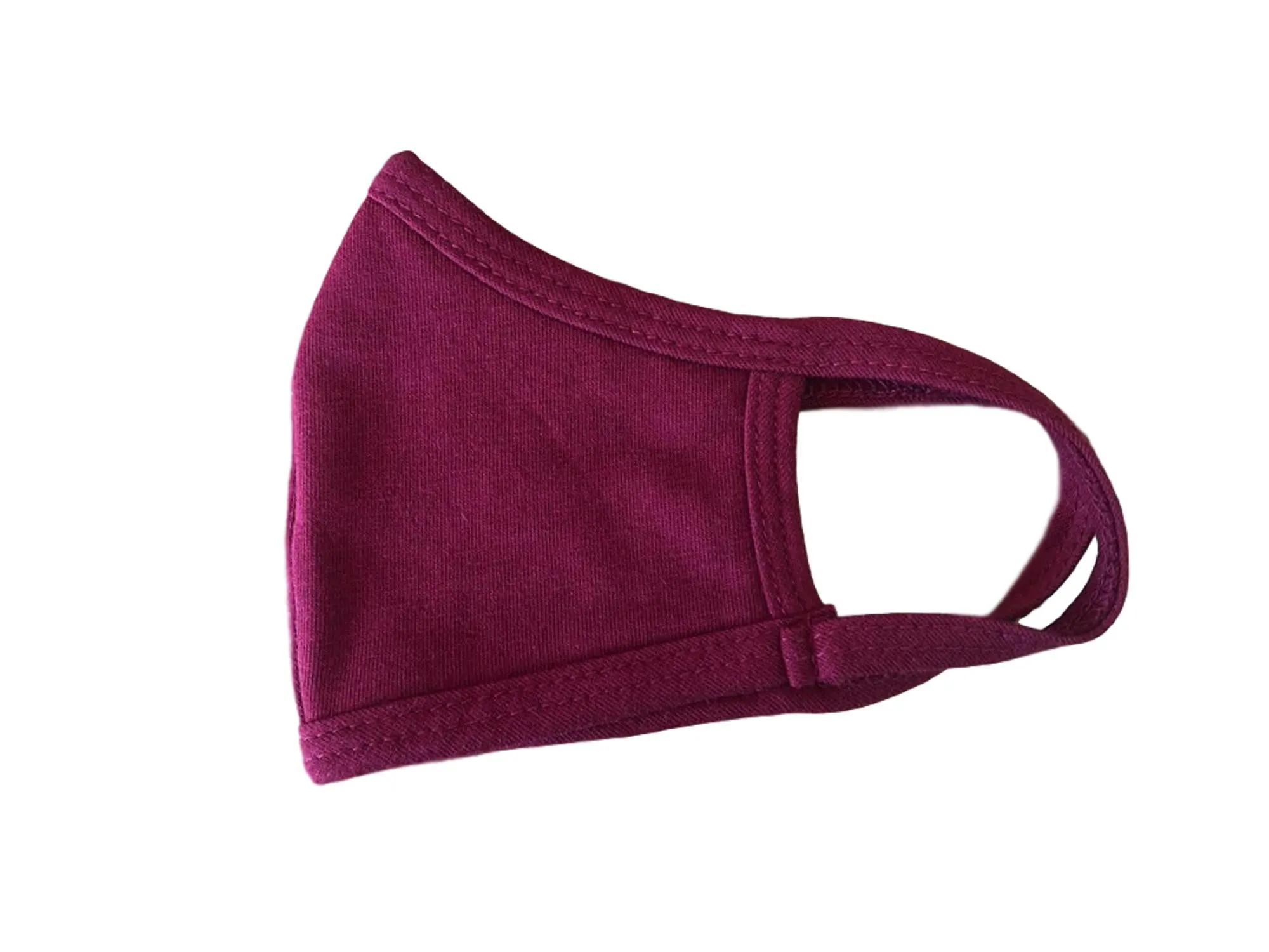 Face Mask, Cotton, 2 layers, Burgundy, Washable, Reusable Mask, Youth Size