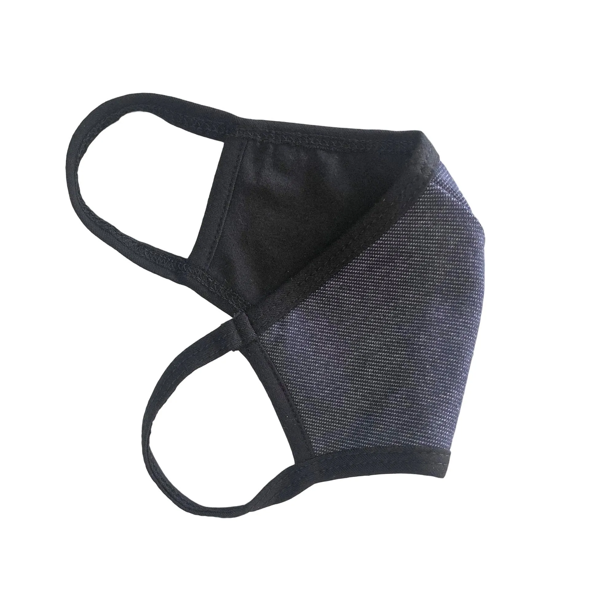 Face Mask, Cotton, 2 layers, Dark Denim. Stretchy and Washable, Reusable Mask, Adult Size