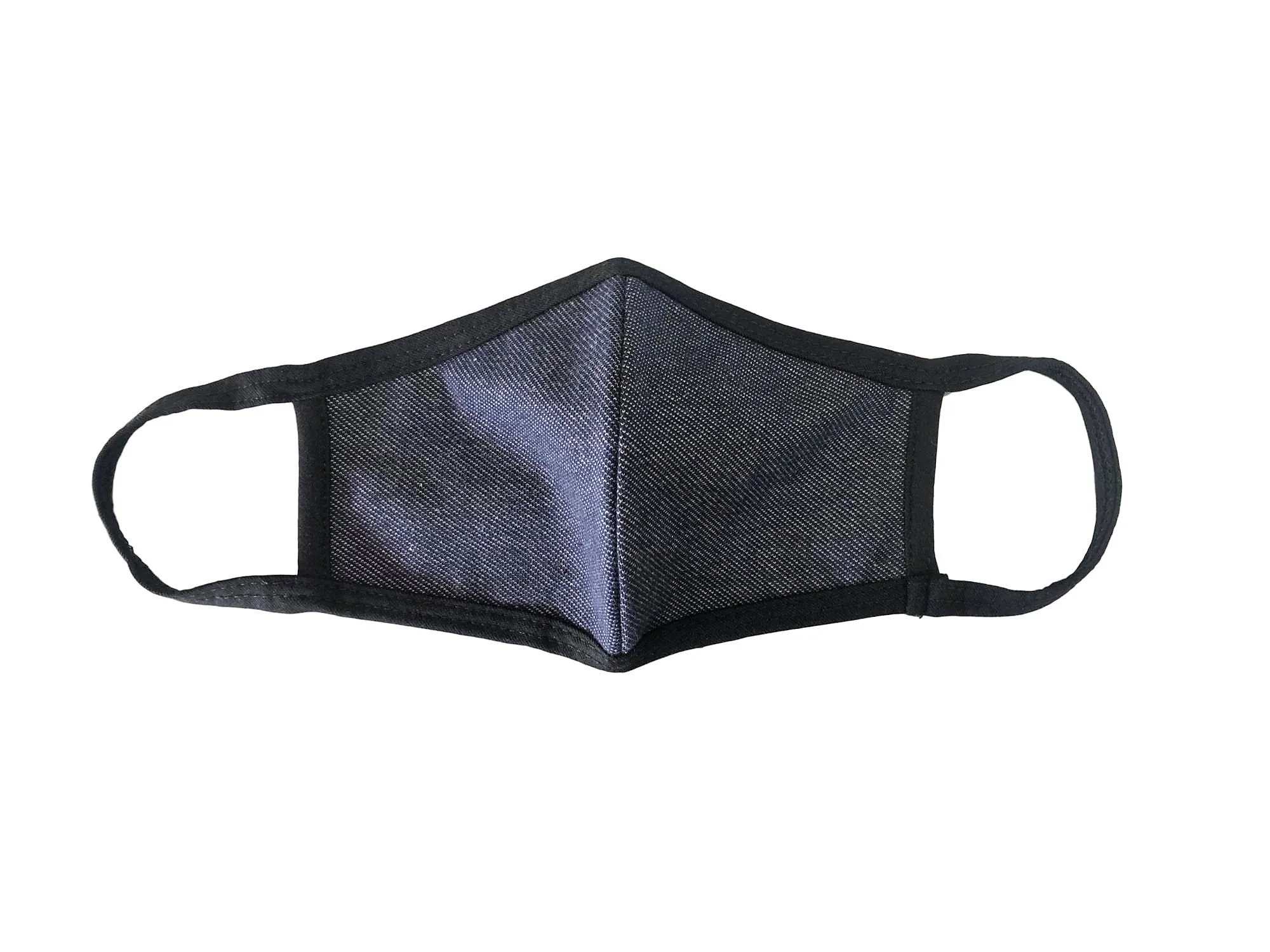 Face Mask, Cotton, 2 layers, Dark Denim. Stretchy and Washable, Reusable Mask, Adult Size