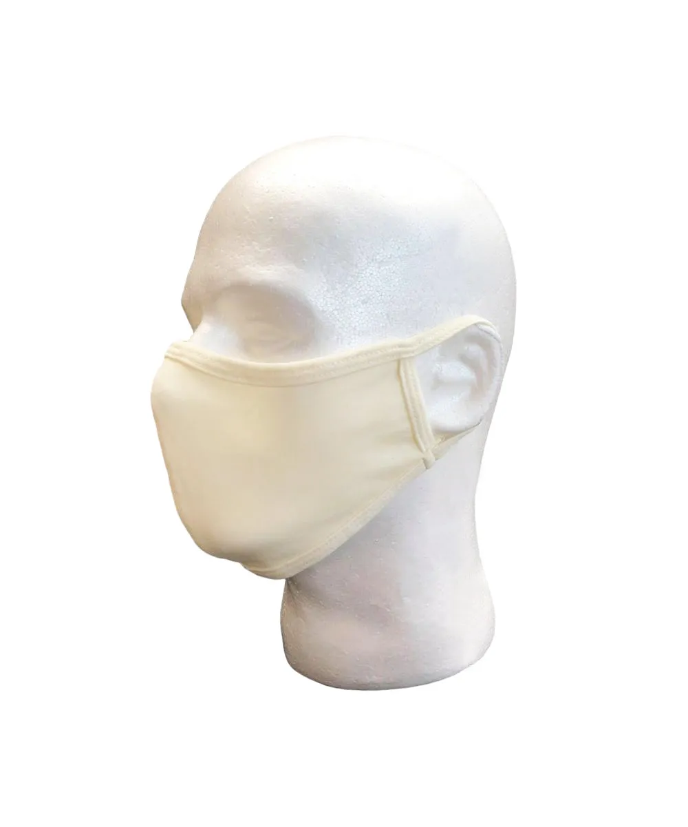 Face Mask, Cotton Poly, 2 layers, Ivory, Washable, Reusable Mask, Adult Size