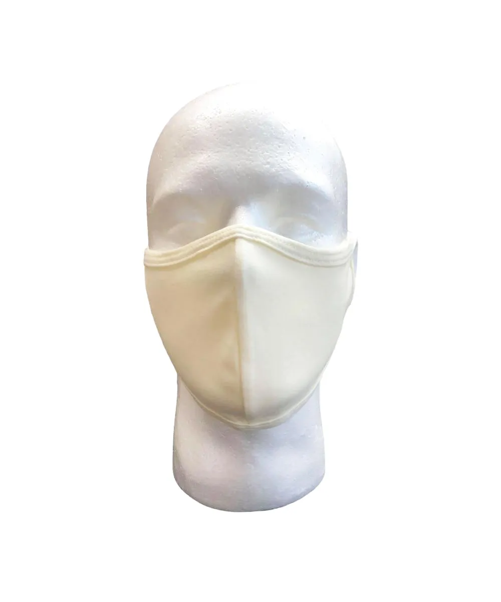 Face Mask, Cotton Poly, 2 layers, Ivory, Washable, Reusable Mask, Adult Size