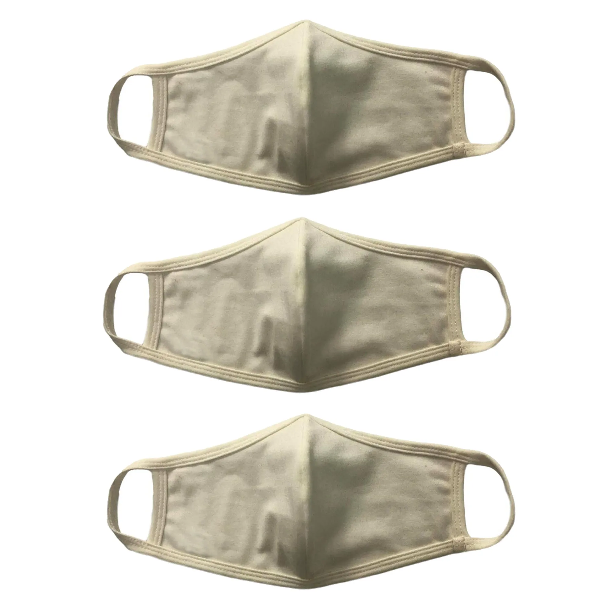 Face Mask, Cotton Poly, 2 layers, Ivory, Washable, Reusable Mask, Adult Size