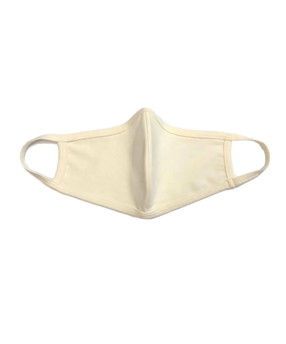 Face Mask, Cotton Poly, 2 layers, Ivory, Washable, Reusable Mask, Adult Size