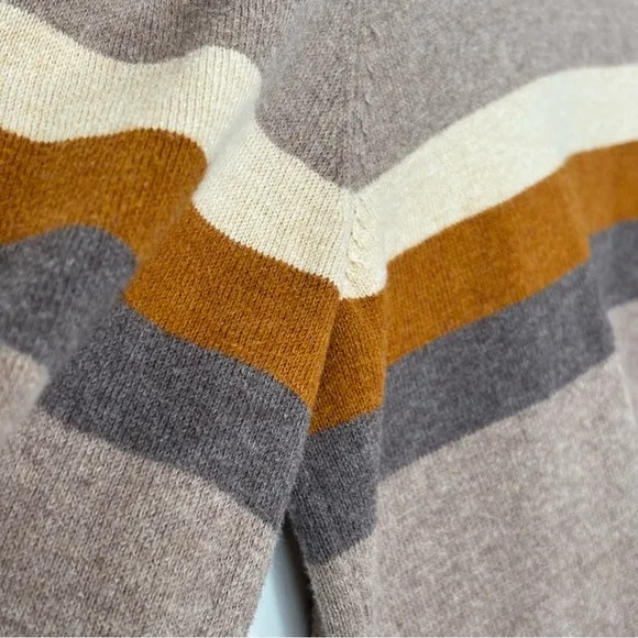 Faherty Women's Horizon Surf Sweater Srtriped Tan Size Small