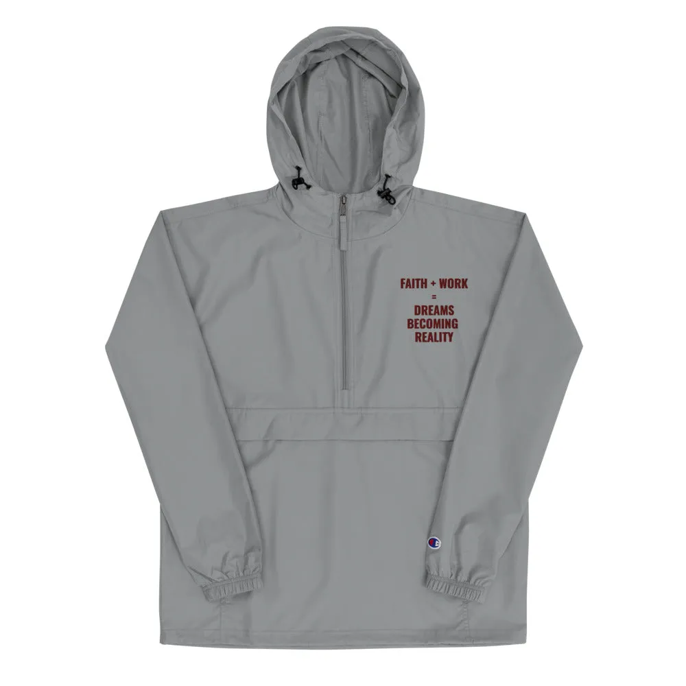 Faith   Work Embroidered Champion Packable Jacket